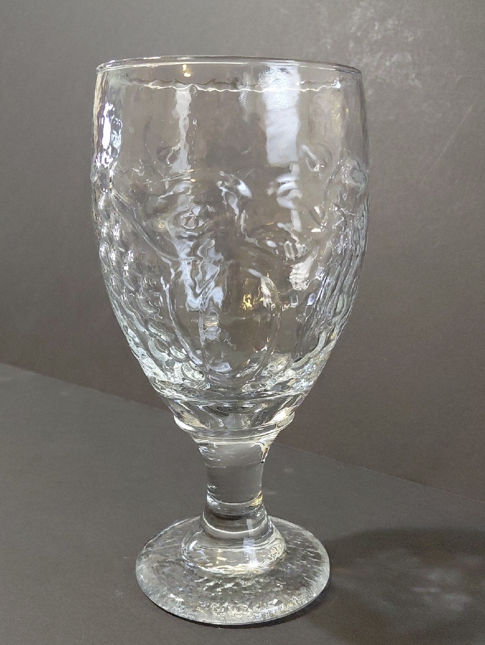 Vintage Libbey Orchard Fruit Clear Water Goblet
